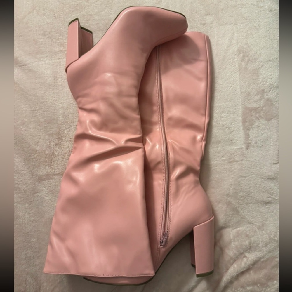 Fashion Nova Pink High Boots